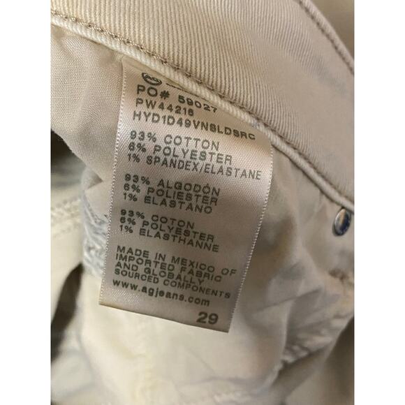 Adriano Goldschmied Beige High Waist Frayed Hem Palazzo Wide Leg Denim Jeans 29 - Picture 5 of 5